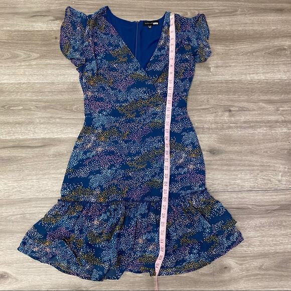 Slate and Willow Printed Dress Ruffle Blue S - Picture 3 of 6